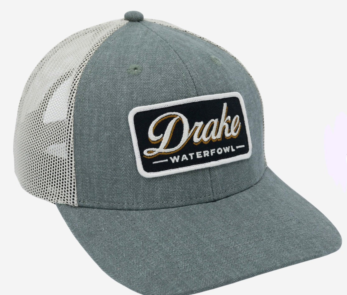 Drake Herringbone Patch Mesh Back Cap Monument Grey Heather OS