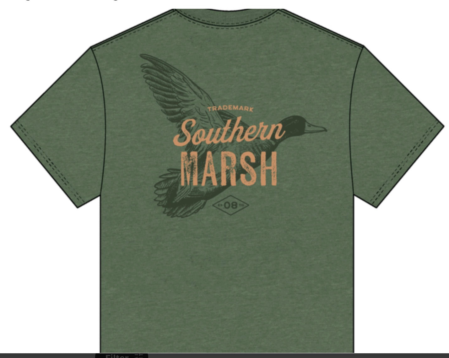 Southern Marsh Seawash Branding Duck Etching Dark Fern
