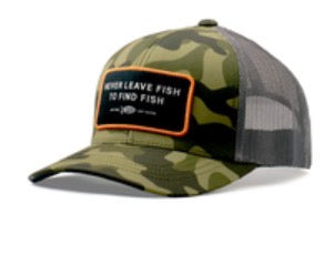 Aftco Sayings Trucker Green OG Camo Never Leave Fish To Find Fish