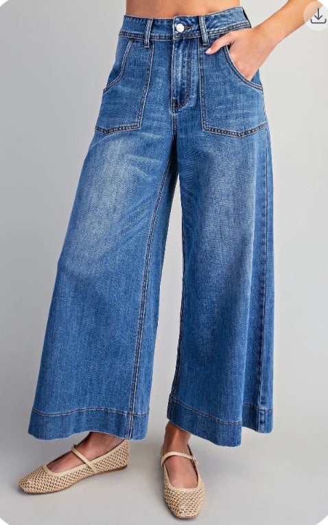 Ee:some Wide Leg Pocket Jeans Denim