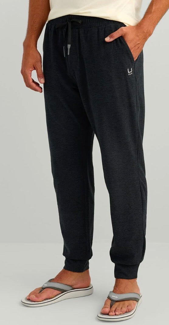 Huk Leeward Fleece Jogger Heather Black