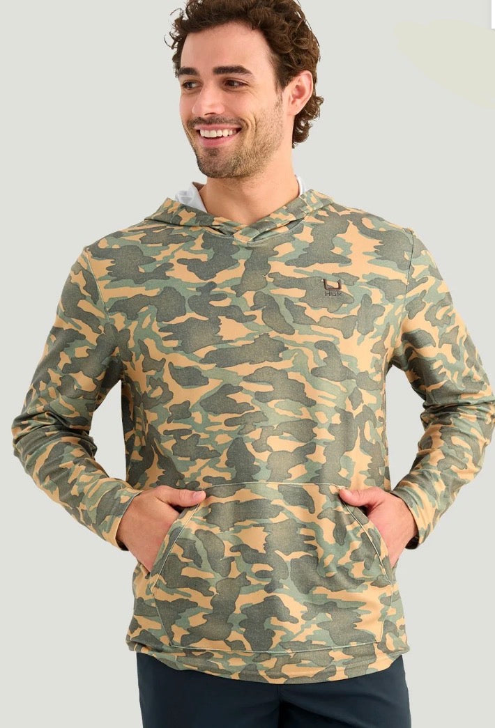 HUK Leeward Printed Fleece Hoodie Starfish