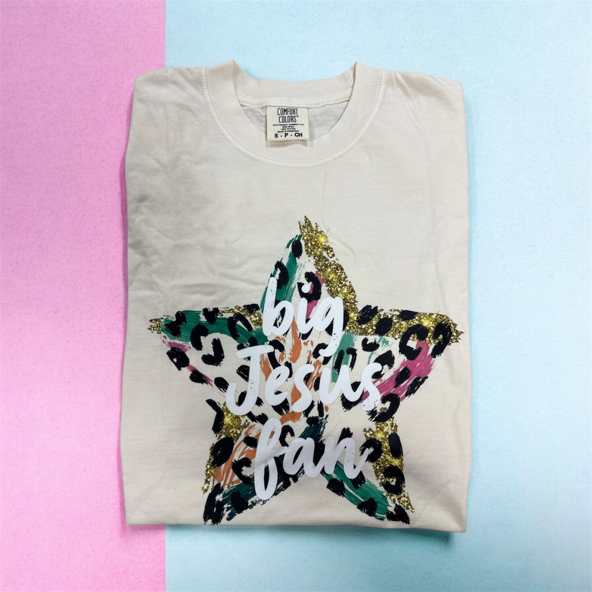 Big Jesus Fan Leopard Star Tee