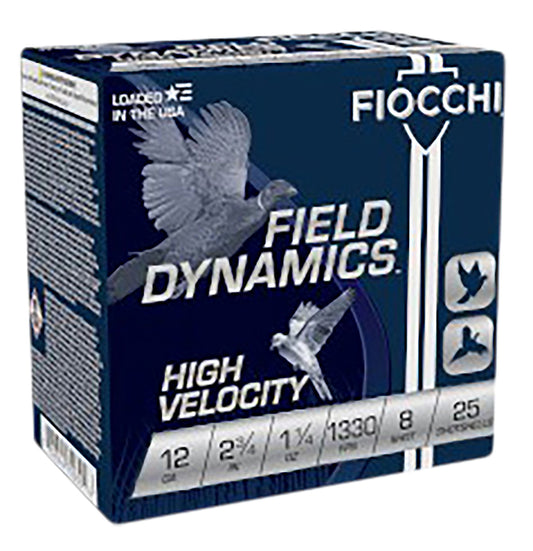 Fiocchi 12HV8 Field Dynamics High Velocity 12Gauge 2.75" 1 1/4oz 8Shot 25 Per Bo