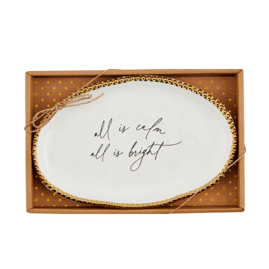 Mud Pie All Is Calm Bead Sentiment Plate Item#: 42200158A