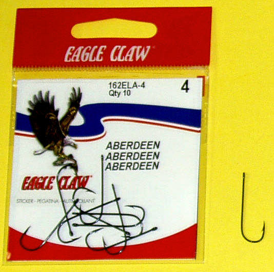 Eagle Claw 1X Long Size 6 Aberdeen Hook All Purpose Live Bait