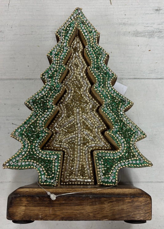Evergreen Shades of Green Table Decor Nested