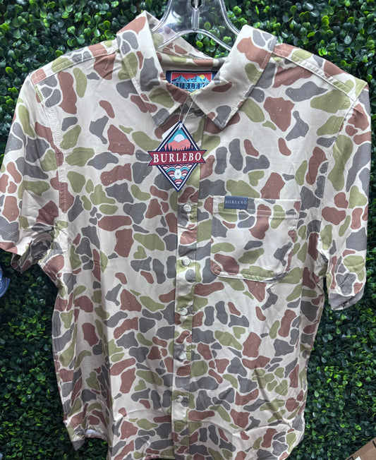 Burlebo Performance Button Up Driftwood Camo