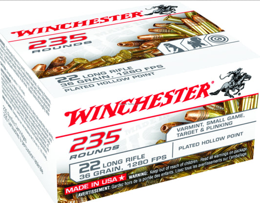 Winchester USA235LRH Rimfire 22LR Ammo CPHP 235 Rounds