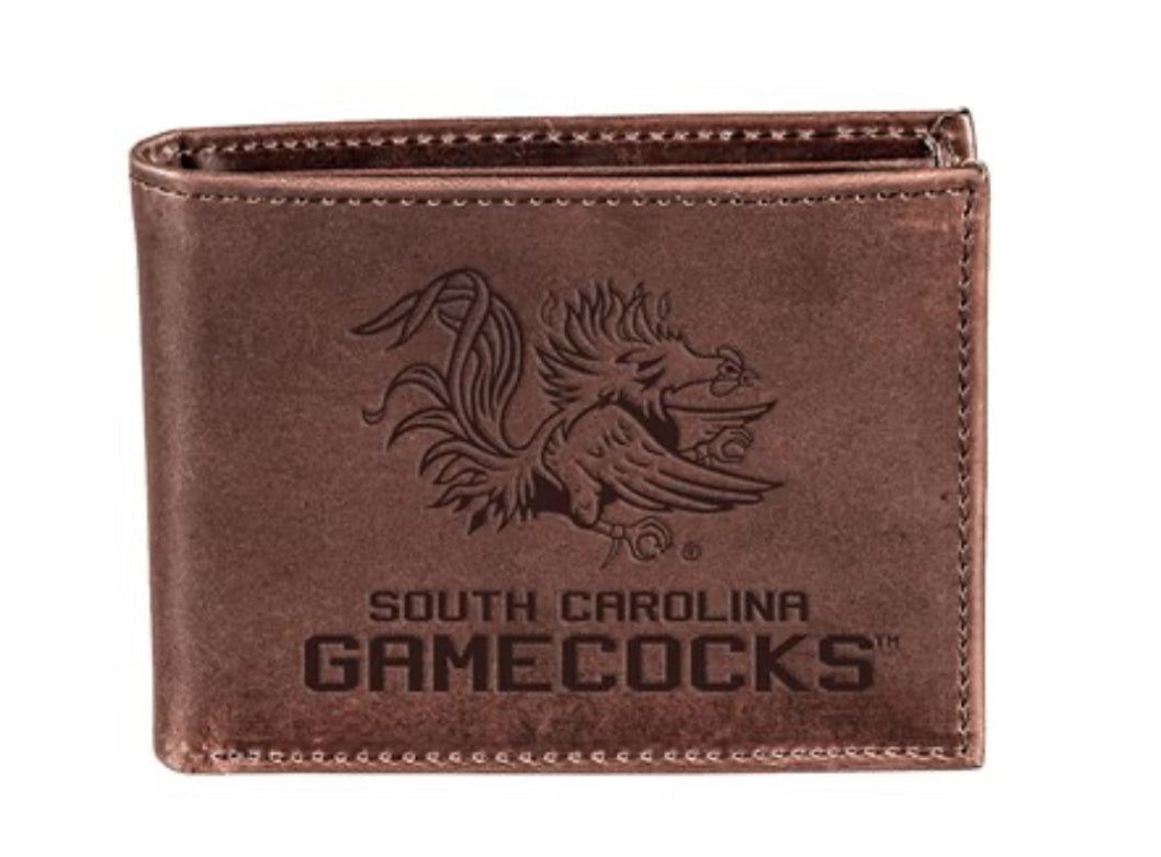 Evergreen University SC Bi-Fold Wallet Brown Leather