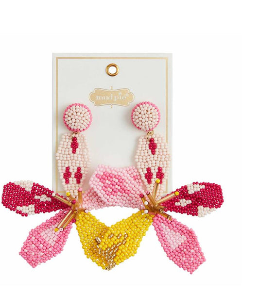 Mudpie Flower Beaded Tropical Earrings 81430041F