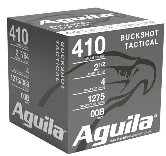 Aguila 1C4100BA Buckshot High Velocity 410Gauge 2.50" 1/2oz 00Buck Shot 25 Per Box