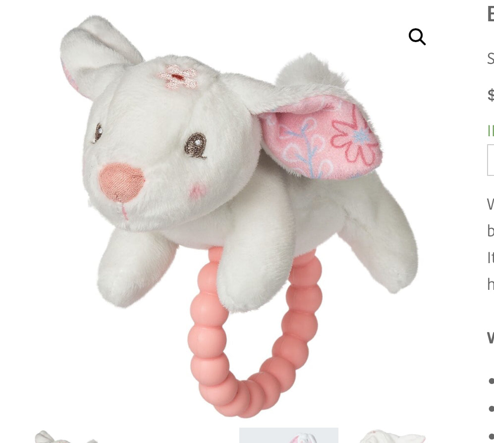Mary Meyer Corporation Bella Bunny Teether Rattle