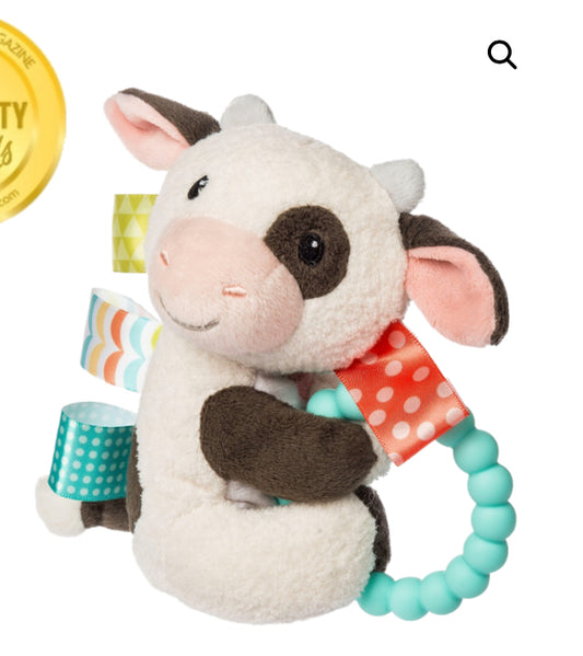 Mary Meyer Corporation Taggies Buttercup Cow Teether Rattle