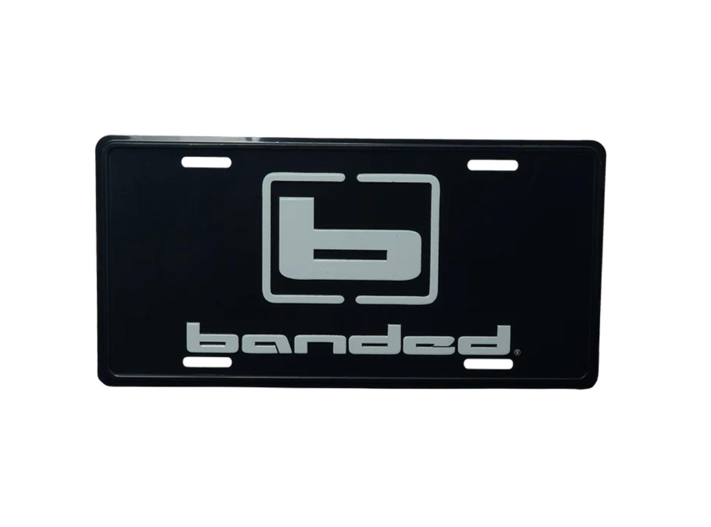 Banded License Plate-Black/whi