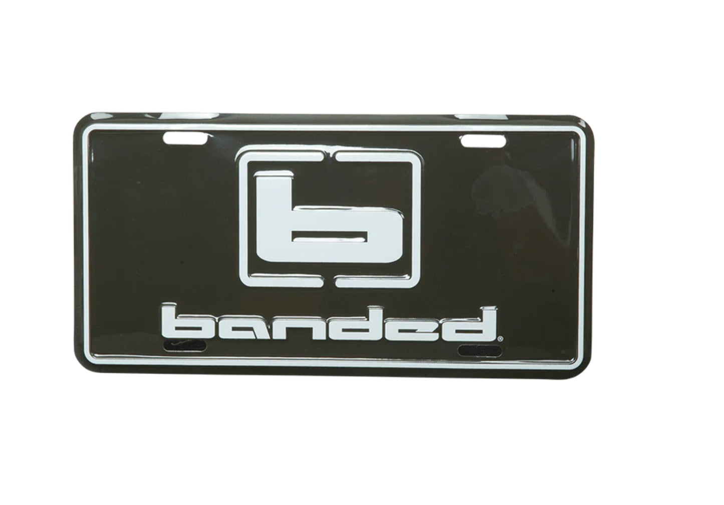 Banded License Plate-Brown/Whi