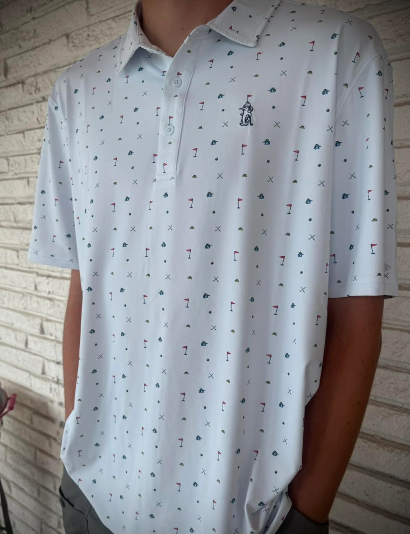 Aftco Fairwaves Collection BoatBar Polo Shirt Silver