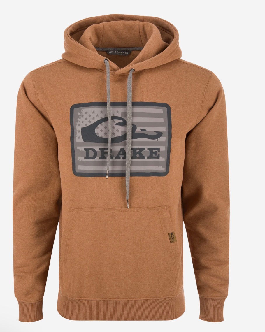 Drake Graphic work hoodie golden peace dark heather