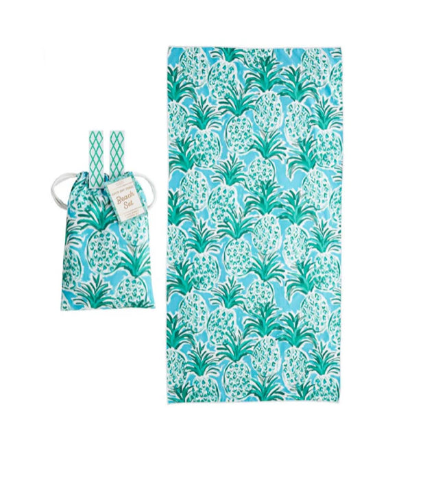 Mudpie Quick Dry Towel Beach Set - Green