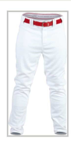 Rawlings Mens Semi Relaxed Fit White Baseball Pant