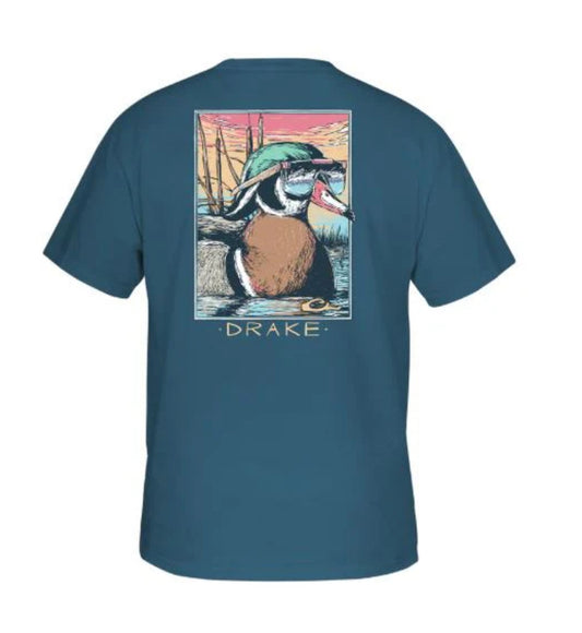 Drake Youth Pop Art Wood Duck Sunglasses Shirt Blue steel