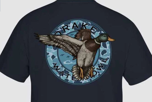 Drake Circle Mallard SS Tee Vintage Indigo  Black Heather DT9860