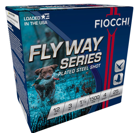 Fiocchi 123ST4 Flyway Steel Shot 12Gauge 3" 1 1/8oz 4Shot 25 Per Box/10 Case