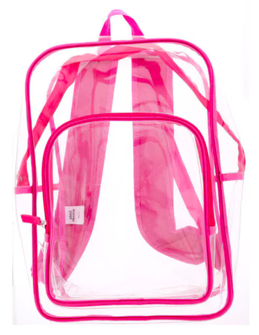 Jane Marie KIDS HOT PINK CLEAR BACKPACK