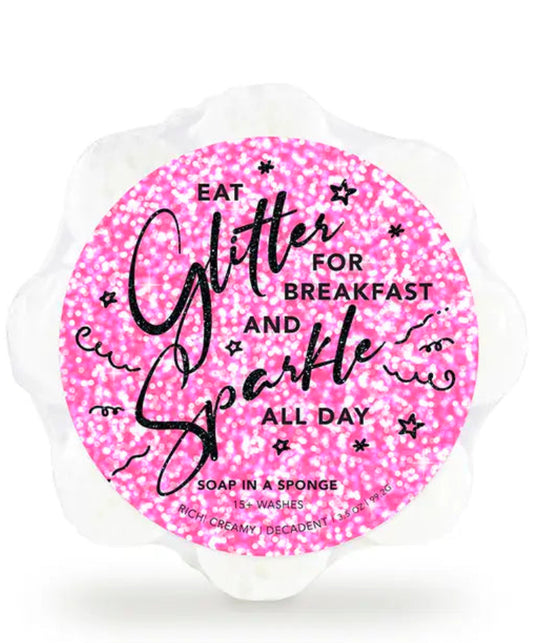 Caren Eat Glitter and Sparkle All Day Soap in a Sponge