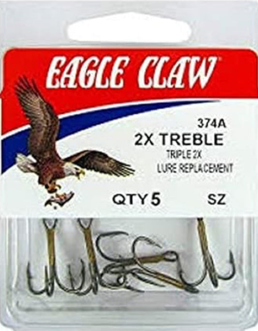 Eagle Claw 2x Treble-Bronze Size 6 374A-6
