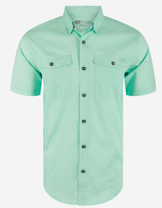 Drake Frat Gingham Check Button-Down Short Sleeve Shirt