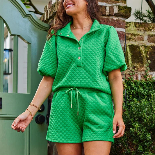 Mary Square Set Madelyn Green Shorts & Top
