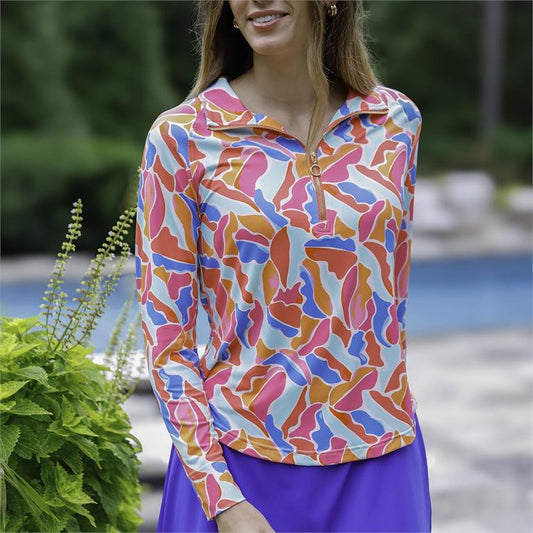 Mary Square Half-Zip Saratoga Cool Waters Blue