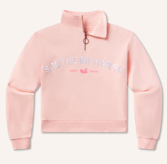 Southern Marsh Seawash Vintage Quarterzip Azalea