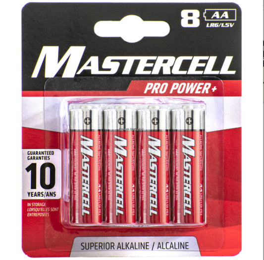 Dorcy 41-1628 Mastercell AA Alkaline Batteries 8-Pack