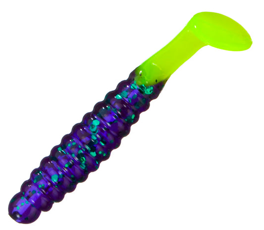 Slider Crappie 1 1/2’’ Crappie Grub Blue/chartreuse GL Tail