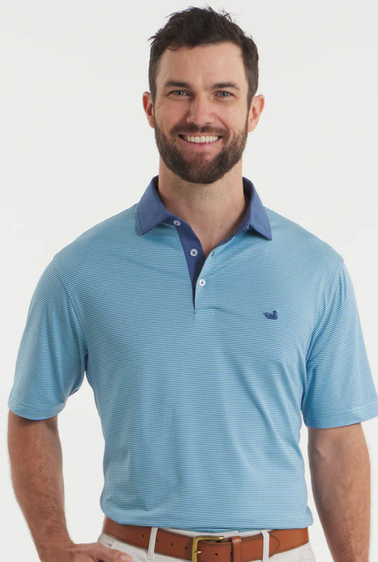 Southern Marsh Bermuda Performance Polo - Hampton Stripe