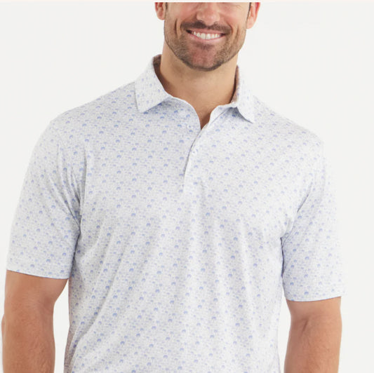 Southern Marsh Flyline Performance Polo - Summertime Blues French Blue/White PFSB