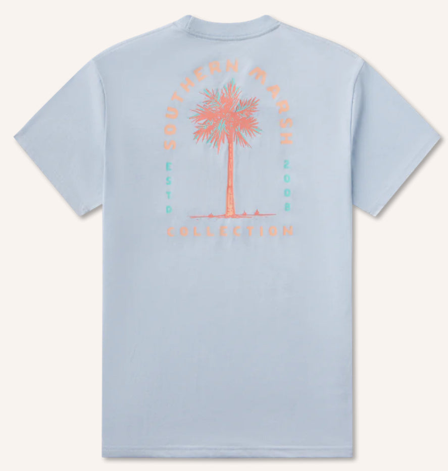 Southern Marsh SEAWAS  Tee - Palmetto Arch  Mist Blue TSSC