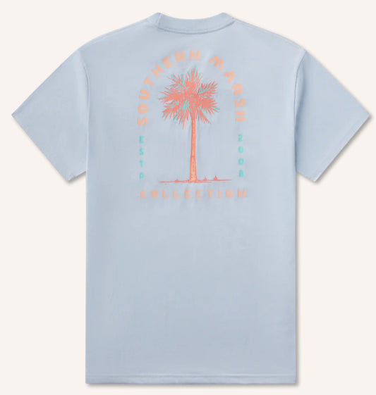 Southern Marsh SEAWAS  Tee - Palmetto Arch  Mist Blue TSSC