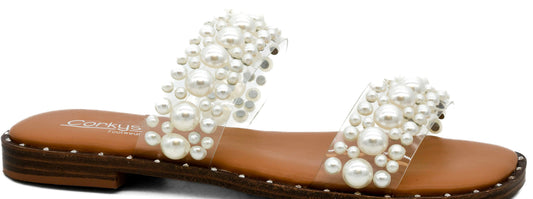 Corkys MAMMA MIA Clear With Pearls