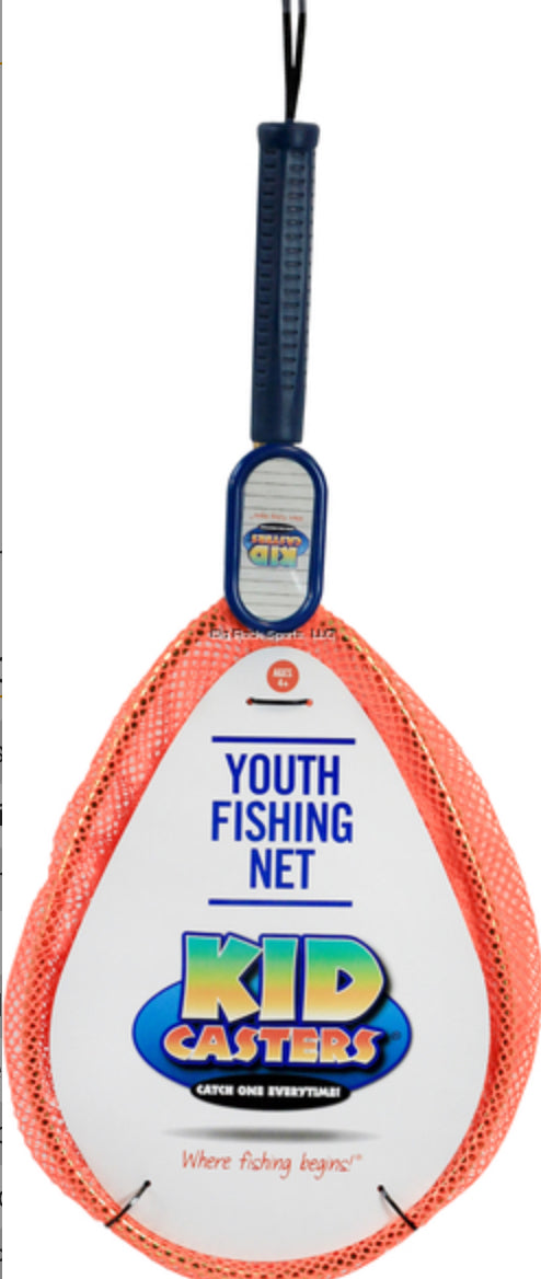 Kid Casters KCNET Kid Casters Fishing Net, Orange,12" Diameter, 6" Handle, Strong Nylon Netting
