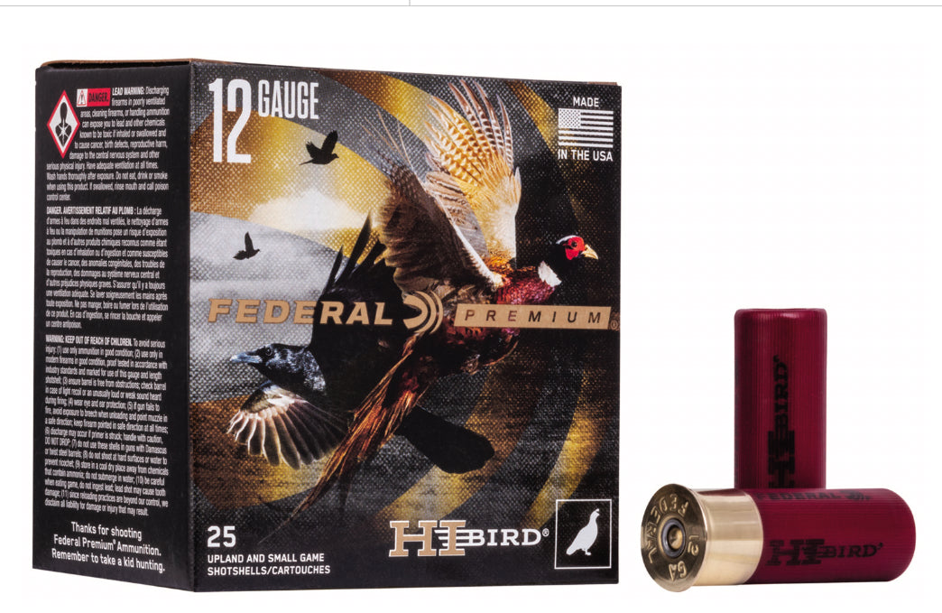 Federal HVF12H6 Premium Hi-Bird 12Gauge 2.75" 1 1/4oz 6 Shot 25 Per Box