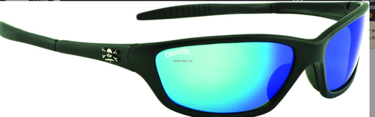 Calcutta PLM1BM Palm Sunglasses Matte Black Frame/Blue Mirror Lens 62mm Lens