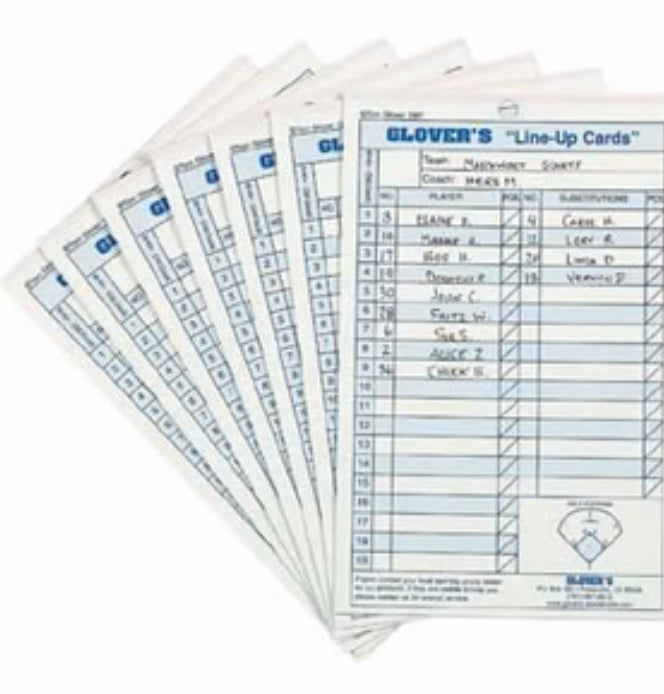 Glover's Line-up Cards
