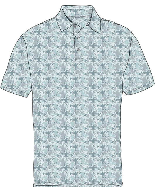 Prairie Oaks Polo Blue Duck Camo POW3000