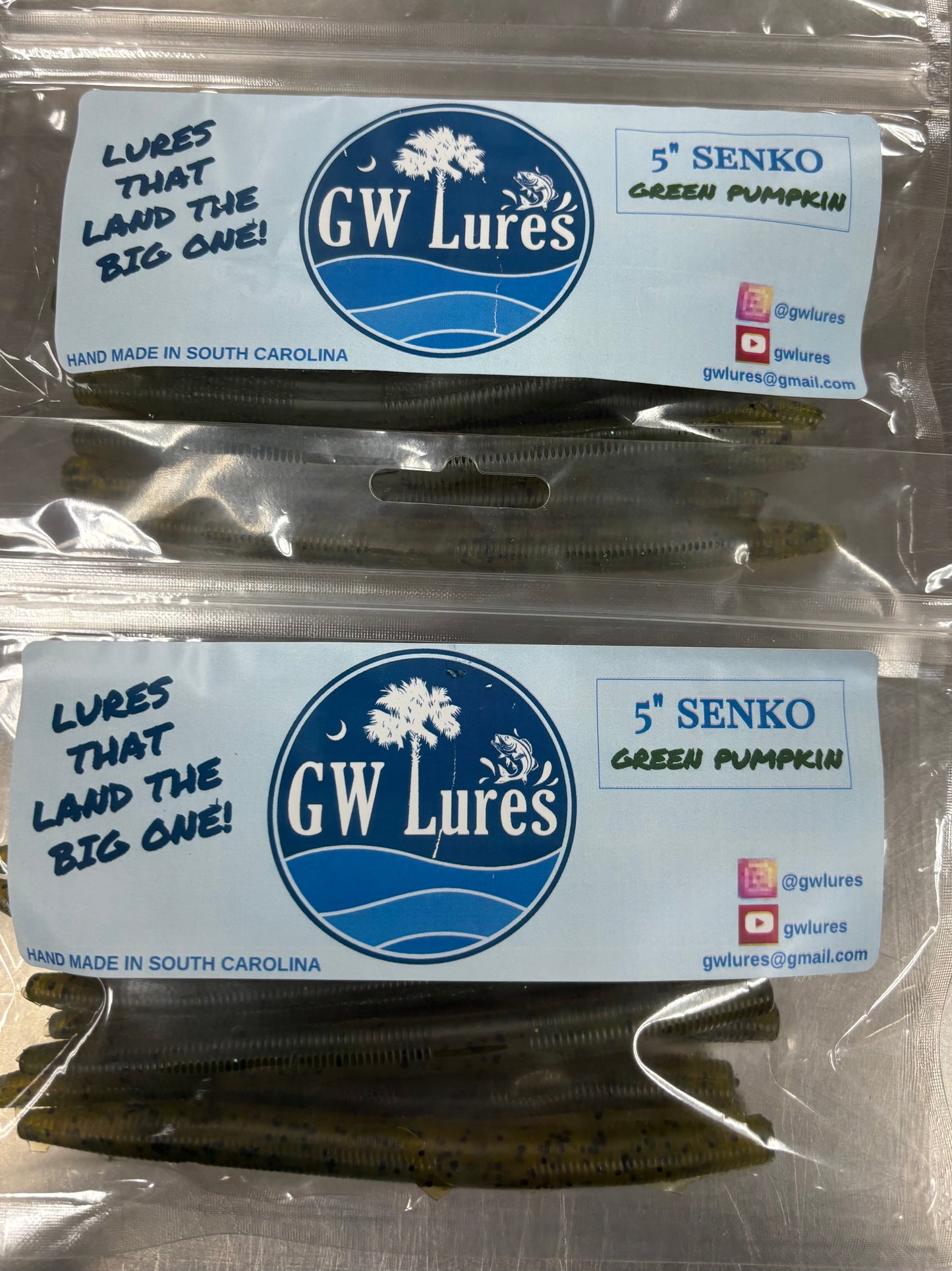 GW Lures  5” Senko  Green Pumpkin