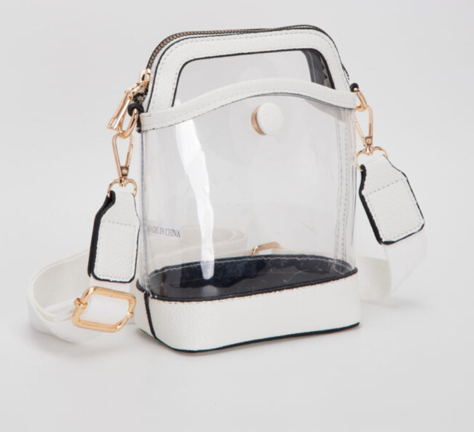 Queens Design Button Style Clear Bag