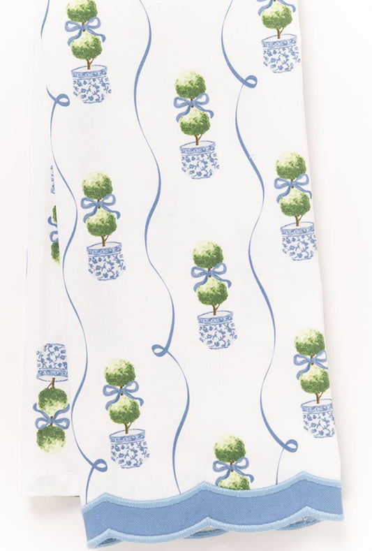 Mary Square Tea Towel Topiary Print