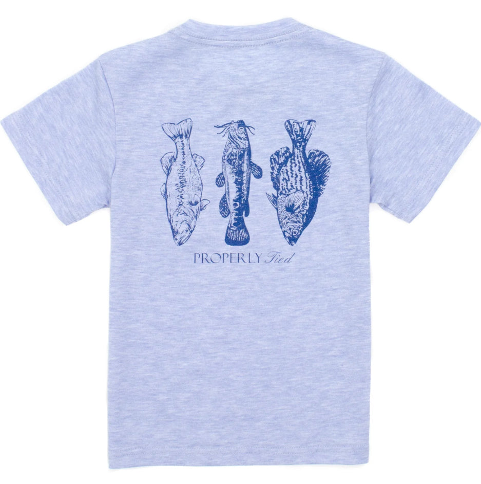 Properly Tied Boys Portland Pocket Tee SS Fisherman's Paradise Baby Blue Heather SKU:LDG9008-BBH-02